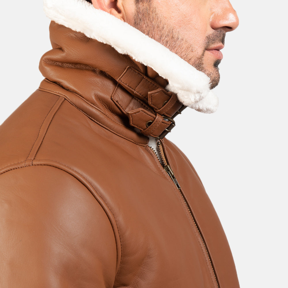 Francis B-3 Preto Blusão Bomber de Couro para Homem – alternate product view 6