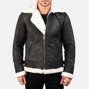 Francis B-3 Preto Blusão Bomber de Couro para Homem – alternate product view 1