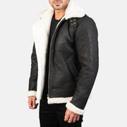 Francis B-3 Preto Blusão Bomber de Couro para Homem – alternate product view 2
