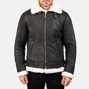 Francis B-3 Preto Blusão Bomber de Couro para Homem – alternate product view 4