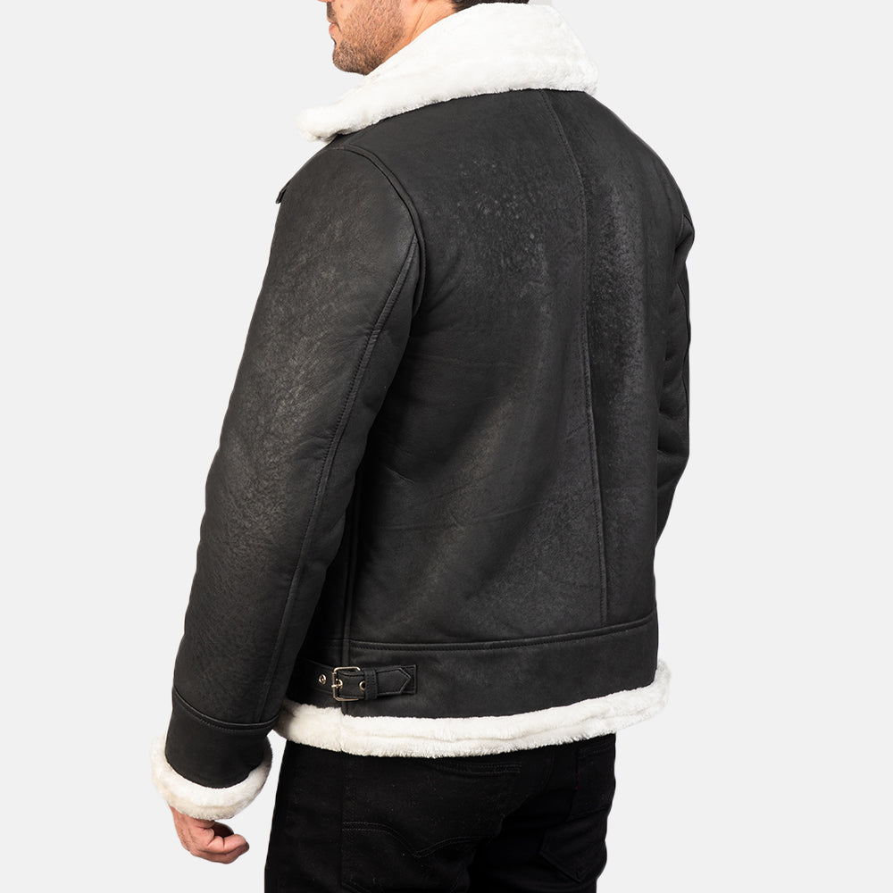 Francis B-3 Preto Blusão Bomber de Couro para Homem – alternate product view 5