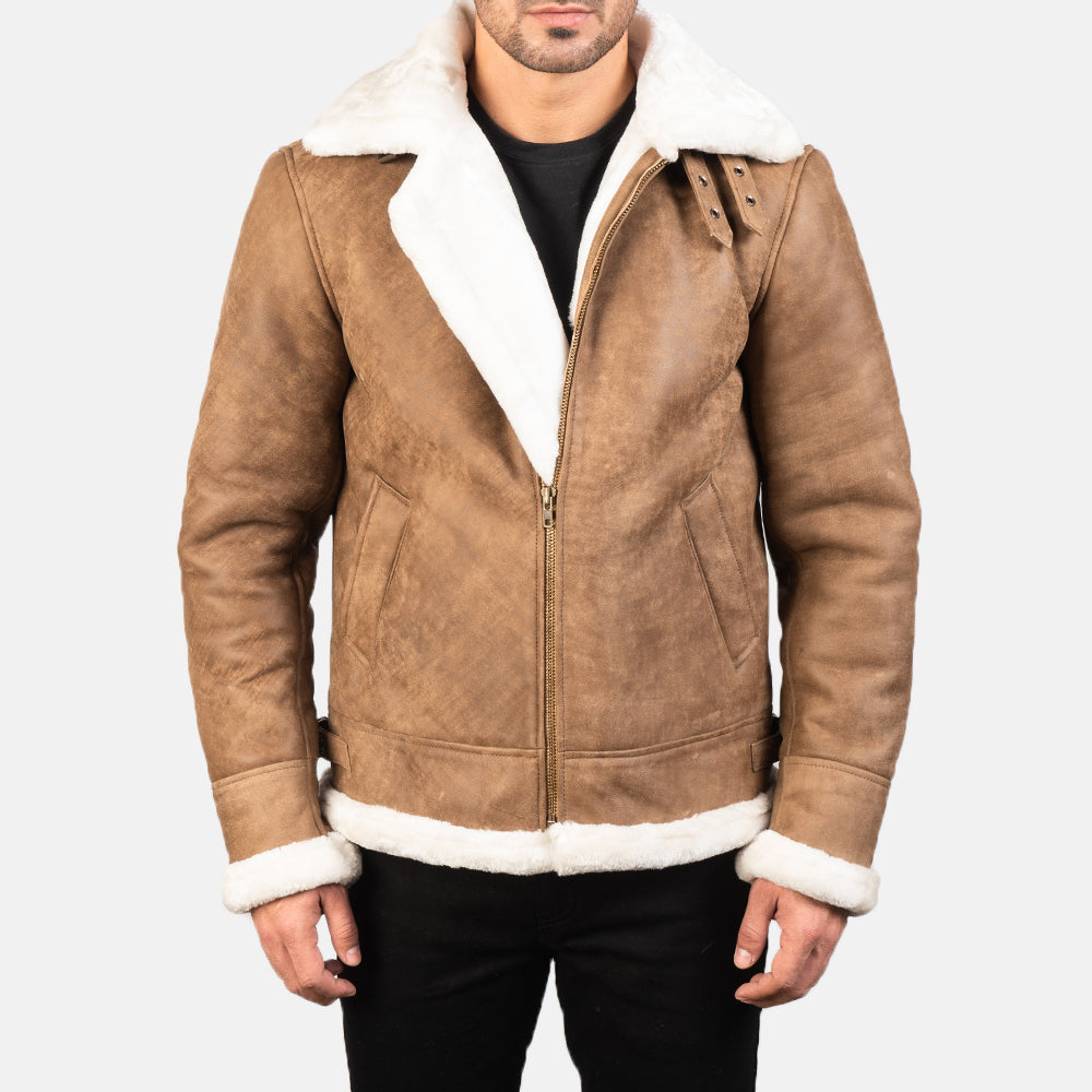 Francis B-3 Preto Blusão Bomber de Couro para Homem – alternate product view 1