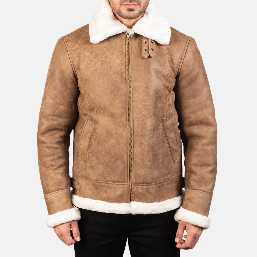 Francis B-3 Preto Blusão Bomber de Couro para Homem – alternate product view 4