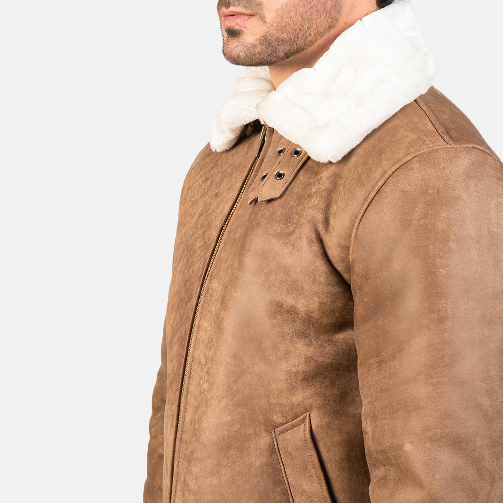 Francis B-3 Preto Blusão Bomber de Couro para Homem – alternate product view 6