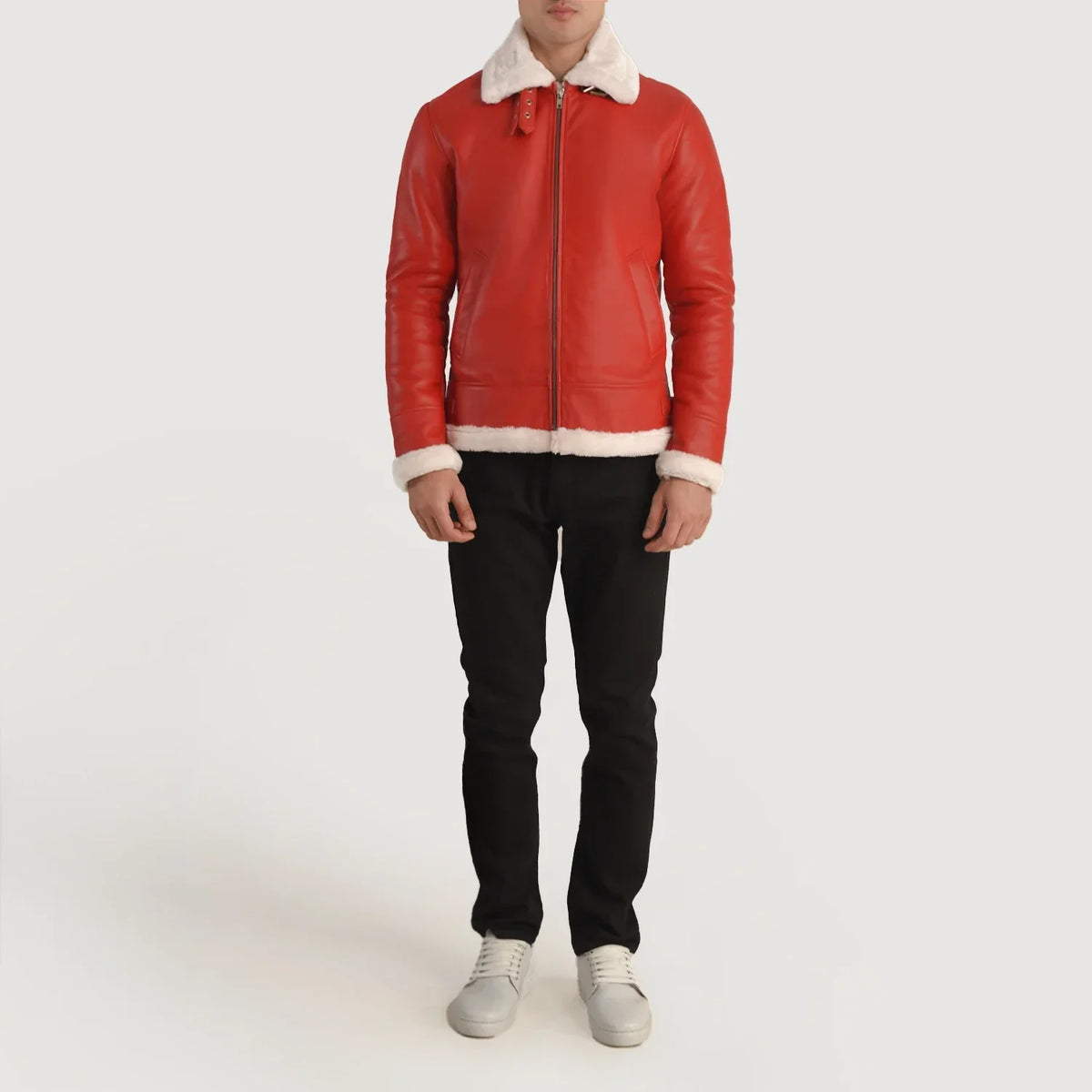 Francis B-3 Preto Blusão Bomber de Couro para Homem – alternate product view 3