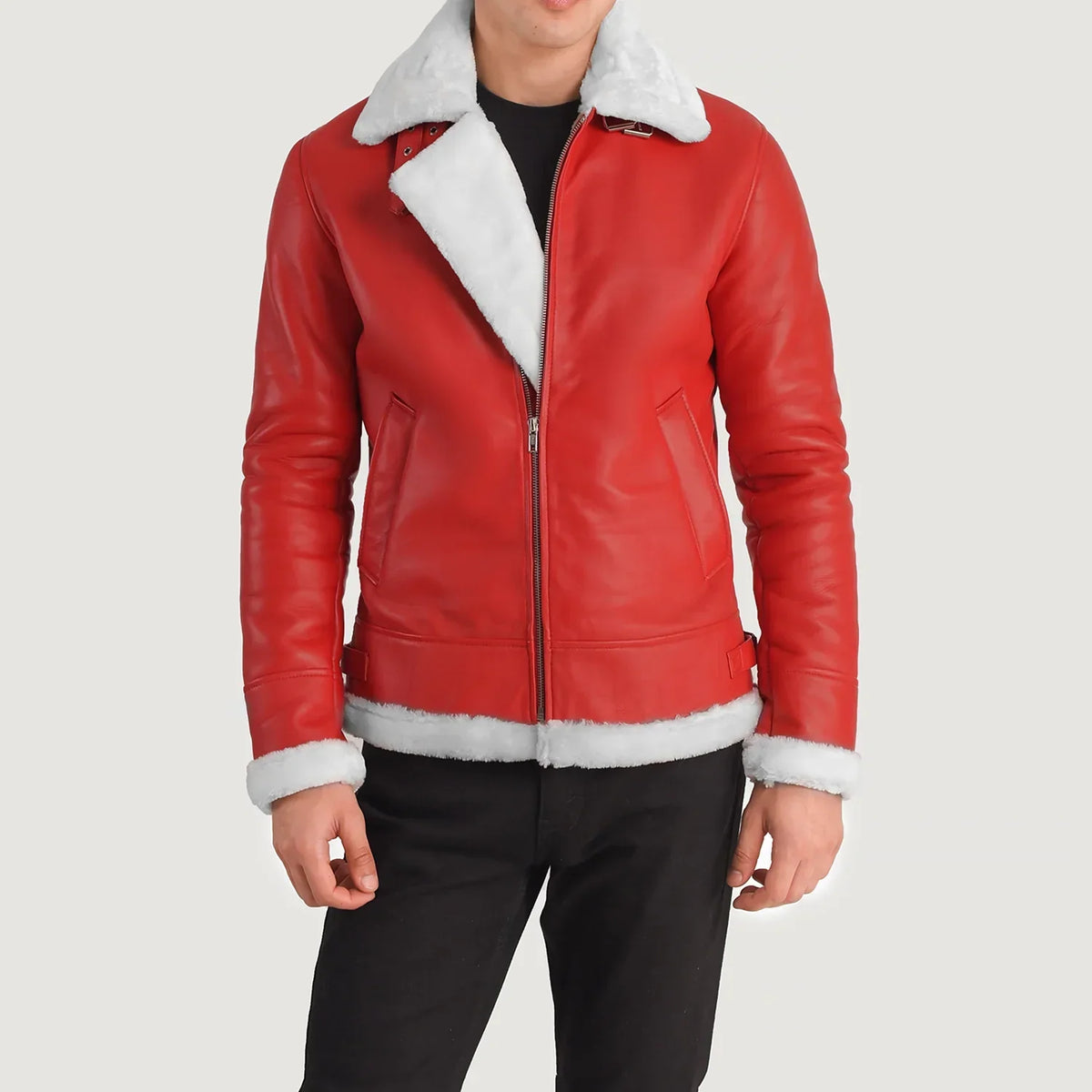 Francis B-3 Preto Blusão Bomber de Couro para Homem – alternate product view 4