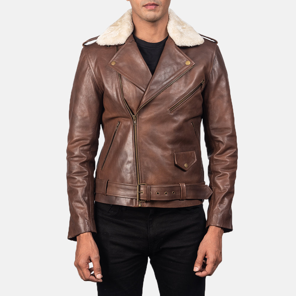 Furton Blusão Biker de Couro para Homem – alternate product view 3