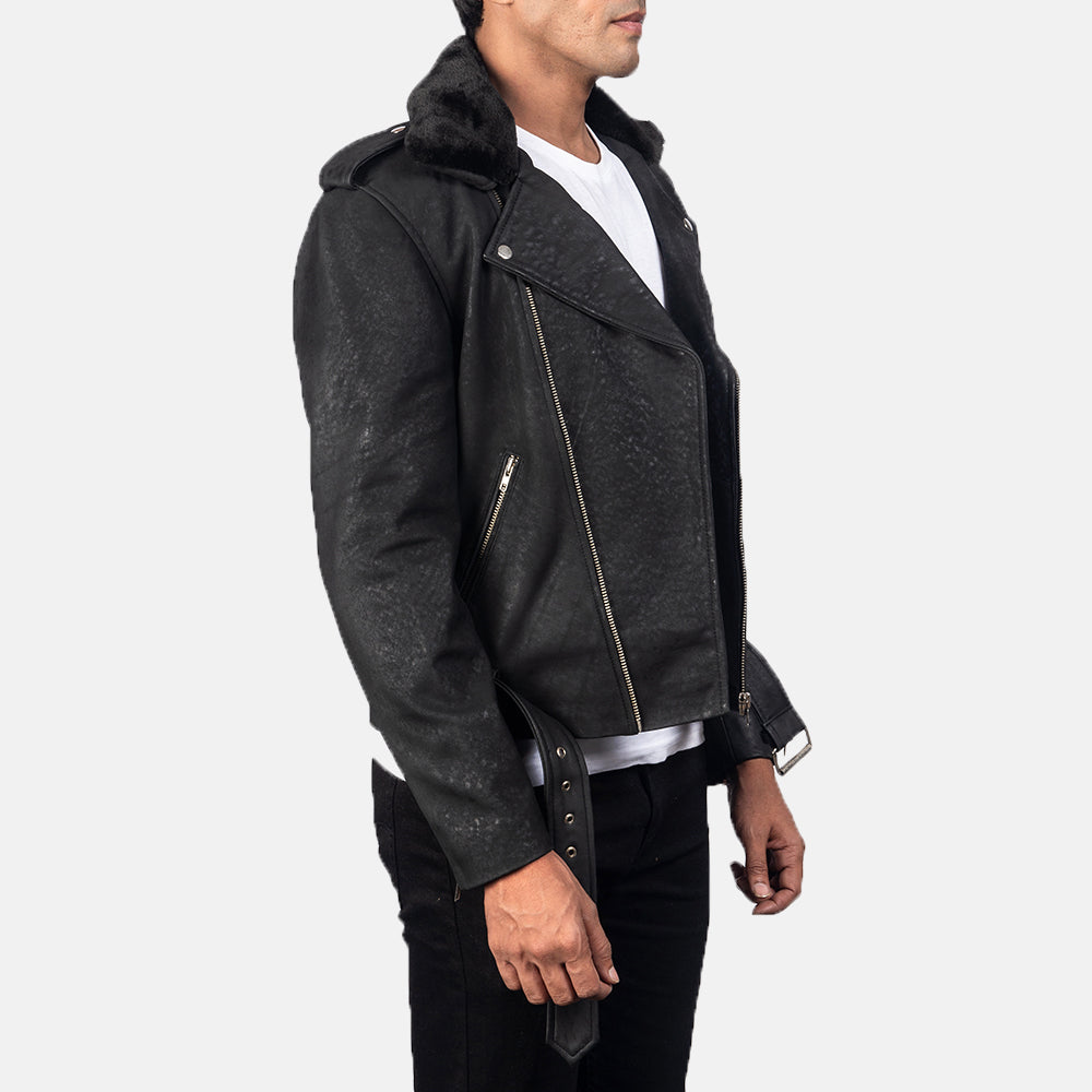 Furton Blusão Biker de Couro para Homem – alternate product view 2