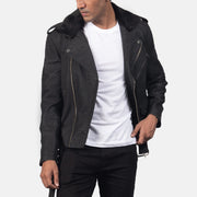 Furton Blusão Biker de Couro para Homem – alternate product view 4