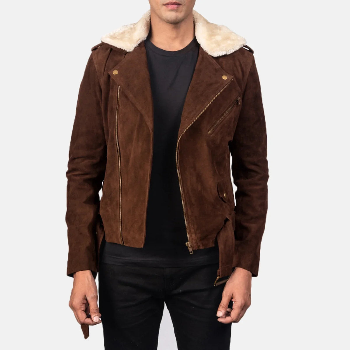 Furton Blusão Biker de Couro para Homem – alternate product view 1