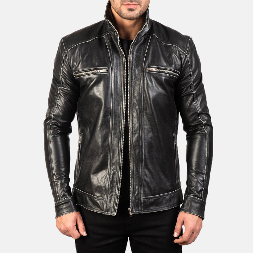 Hudson Jaqueta Biker de Couro para Homem
