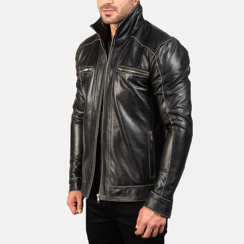 Hudson Jaqueta Biker de Couro para Homem
