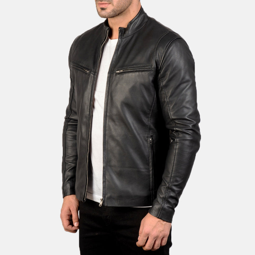 Ionic Blusão Biker de Couro para Homem