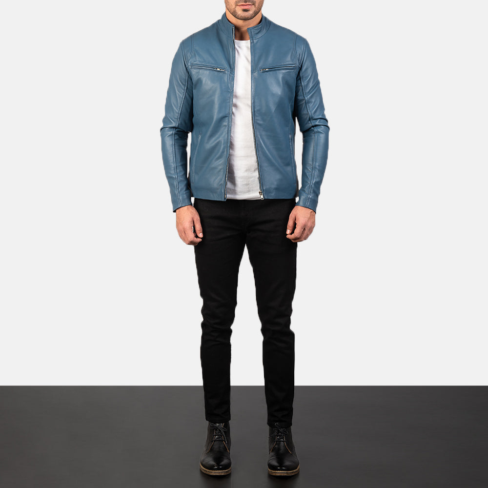 Ionic Blusão Biker de Couro para Homem – alternate product view 3