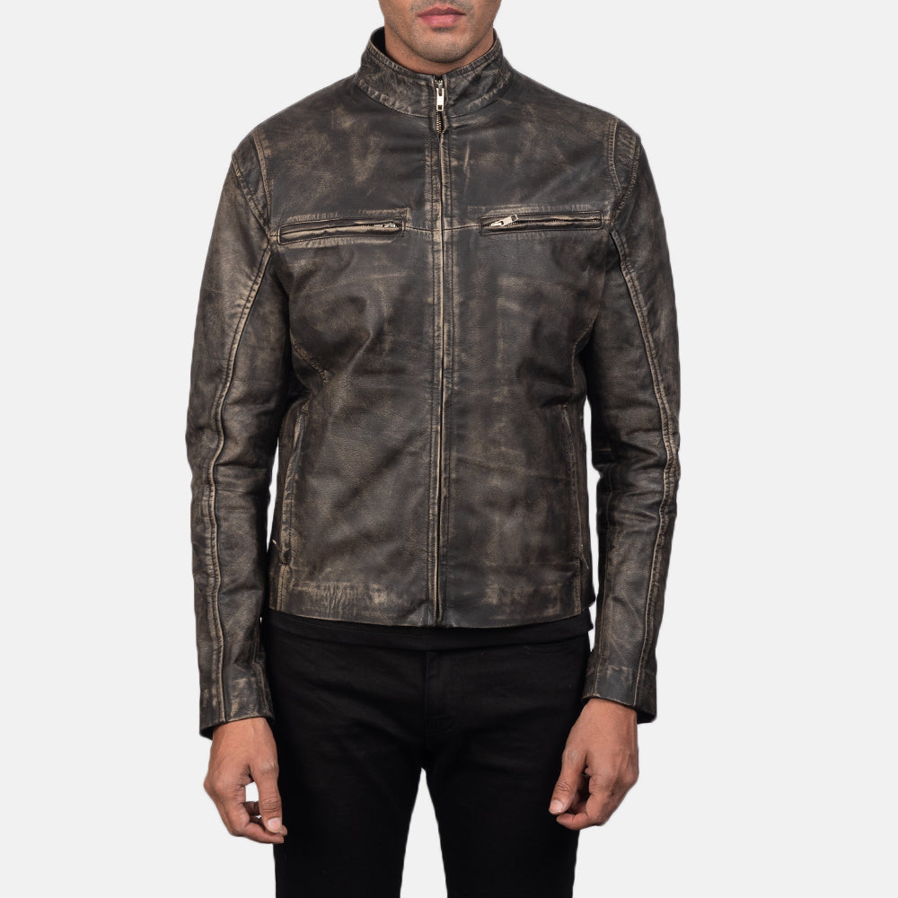 Ionic Blusão Biker de Couro para Homem – alternate product view 3