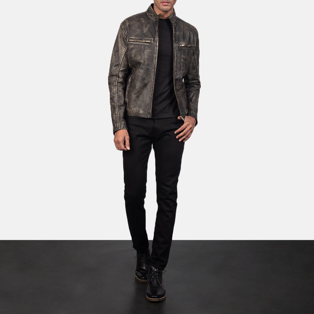 Ionic Blusão Biker de Couro para Homem – alternate product view 4