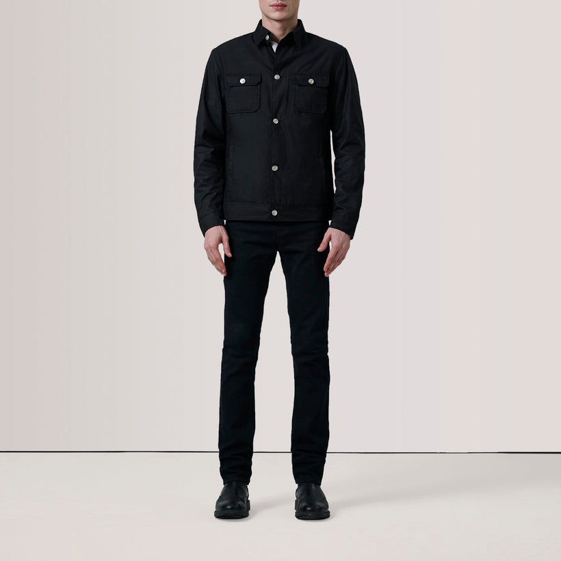Irwin Preto Waxed Canvas Field Blusão de Couro para Homem