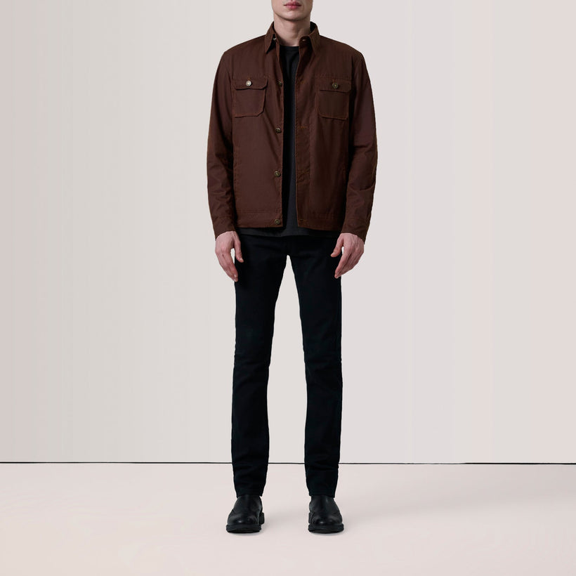 Irwin Castanho Waxed Canvas Field Blusão de Couro para Homem