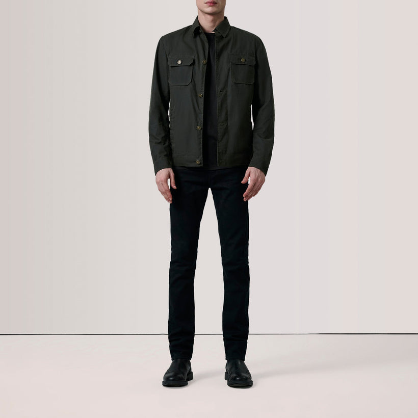 Irwin Olive Waxed Canvas Field Blusão de Couro para Homem