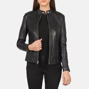 Kelsee Blusão Biker de Couro para Mulher – alternate product view 1