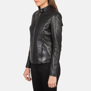 Kelsee Blusão Biker de Couro para Mulher – alternate product view 2