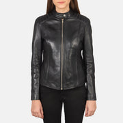 Kelsee Blusão Biker de Couro para Mulher – alternate product view 3