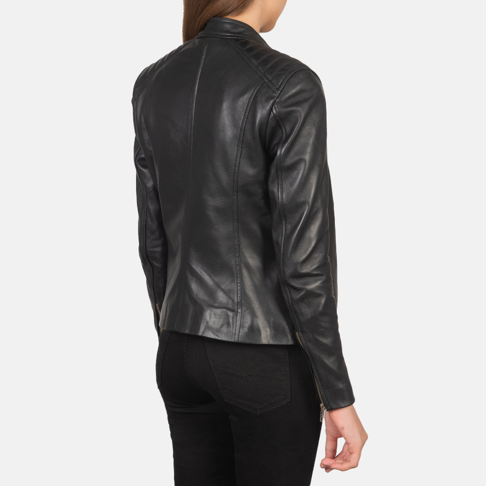 Kelsee Blusão Biker de Couro para Mulher – alternate product view 5