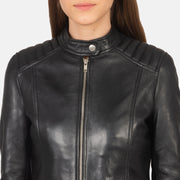 Kelsee Blusão Biker de Couro para Mulher – alternate product view 6