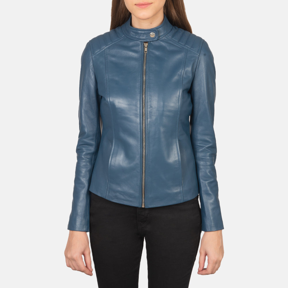 Kelsee Blusão Biker de Couro para Mulher – alternate product view 4