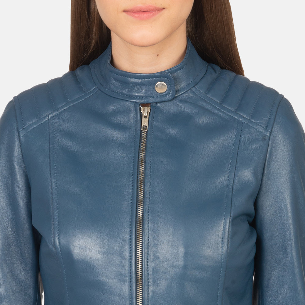 Kelsee Blusão Biker de Couro para Mulher – alternate product view 6