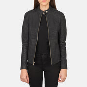 Kelsee Blusão Biker de Couro para Mulher – alternate product view 1