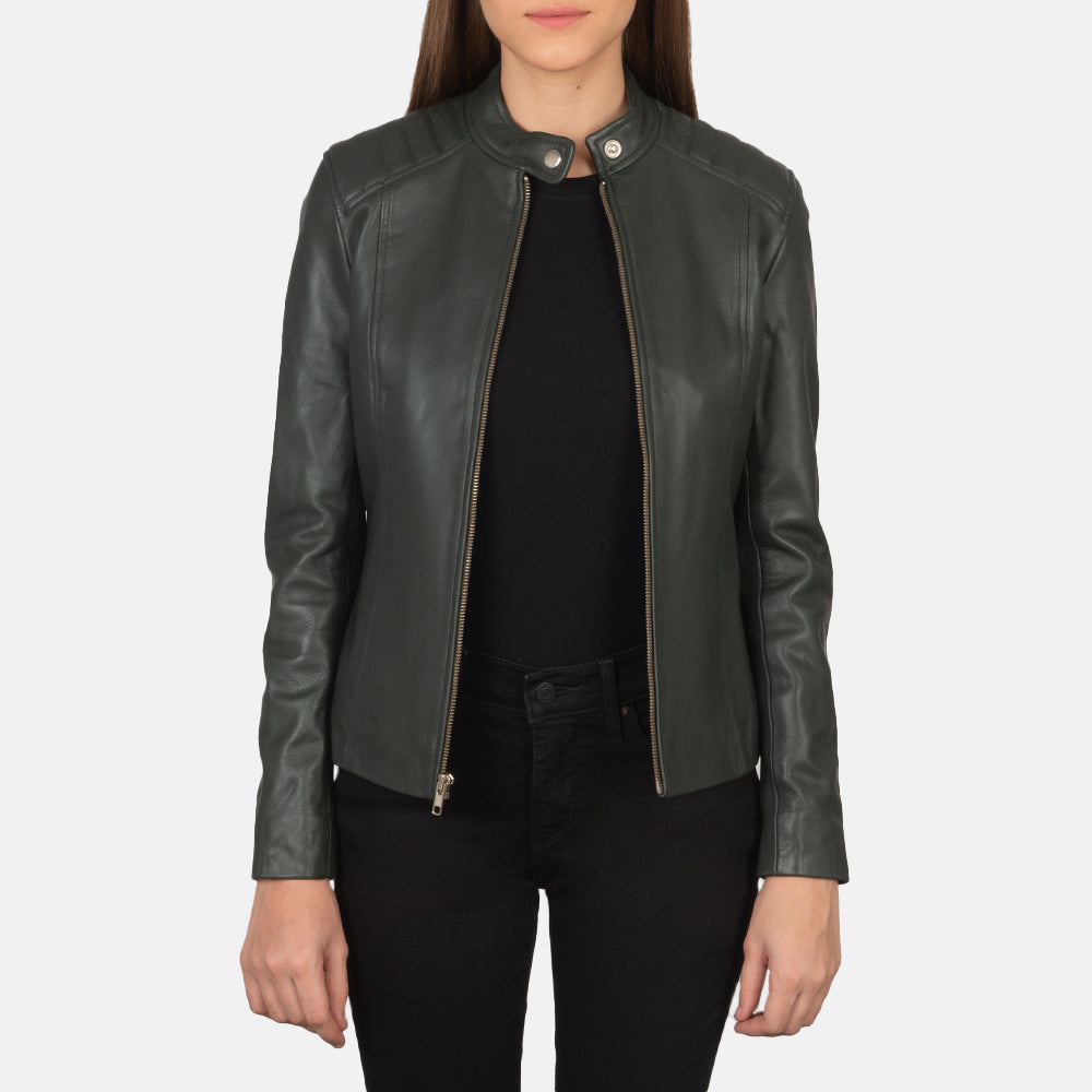 Kelsee Blusão Biker de Couro para Mulher – alternate product view 1