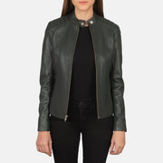 Kelsee Blusão Biker de Couro para Mulher – alternate product view 1
