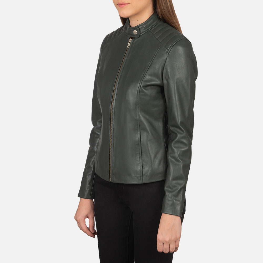 Kelsee Blusão Biker de Couro para Mulher – alternate product view 2