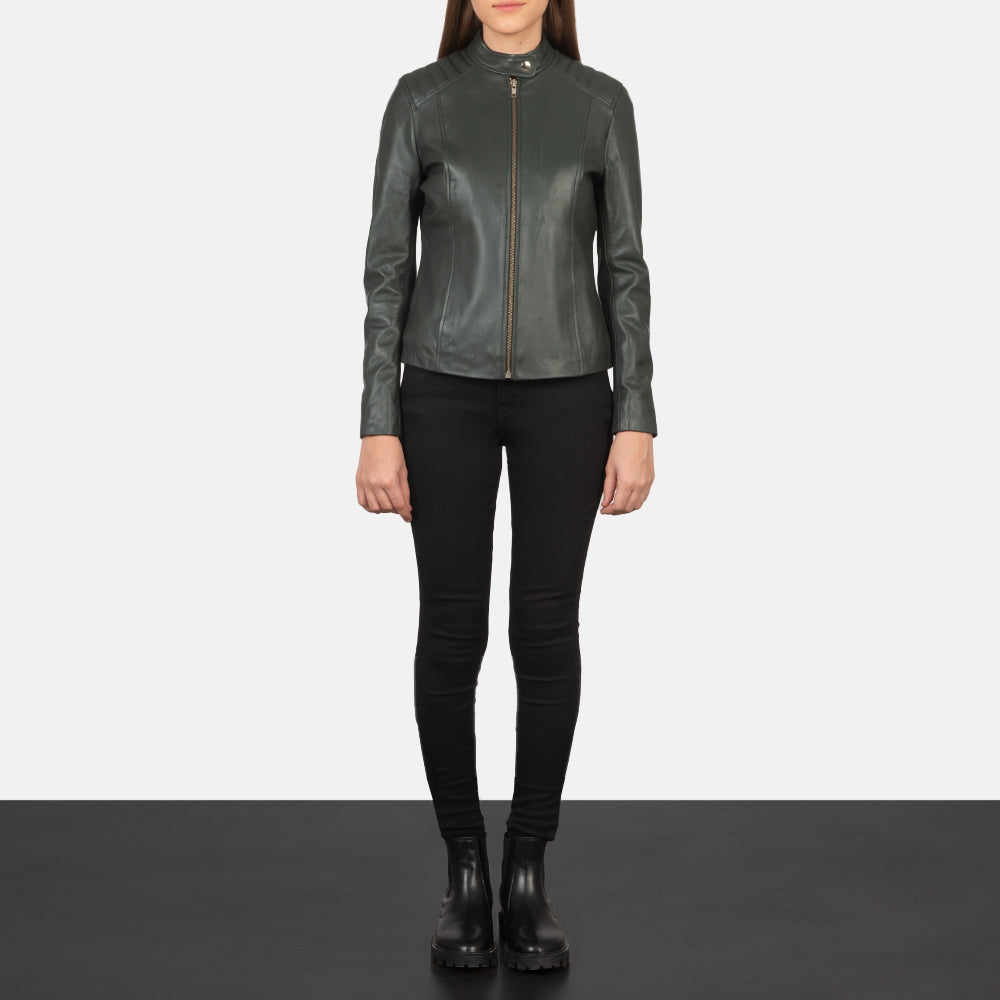 Kelsee Blusão Biker de Couro para Mulher – alternate product view 3