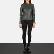 Kelsee Blusão Biker de Couro para Mulher – alternate product view 3