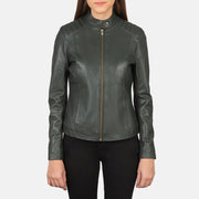 Kelsee Blusão Biker de Couro para Mulher – alternate product view 4