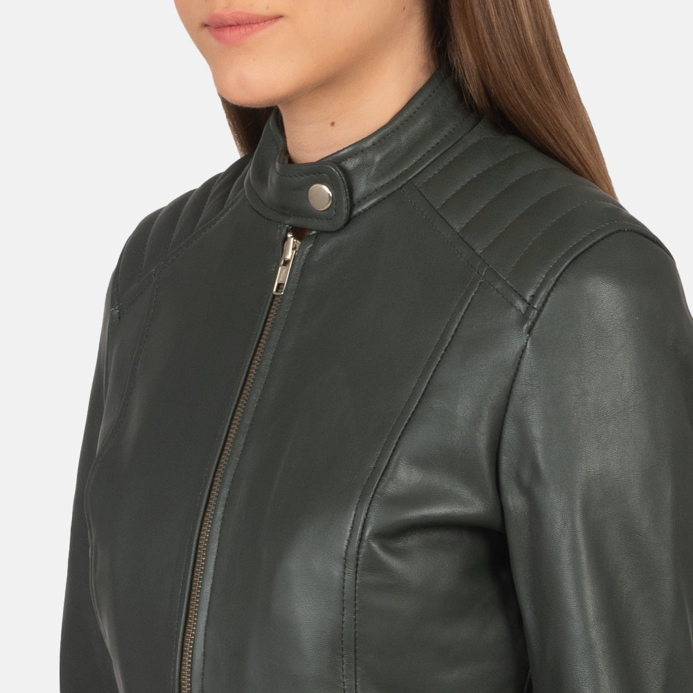 Kelsee Blusão Biker de Couro para Mulher – alternate product view 6