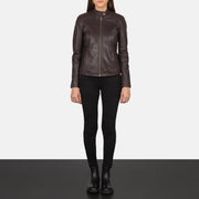 Kelsee Blusão Biker de Couro para Mulher – alternate product view 3