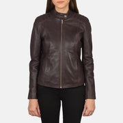 Kelsee Blusão Biker de Couro para Mulher – alternate product view 4