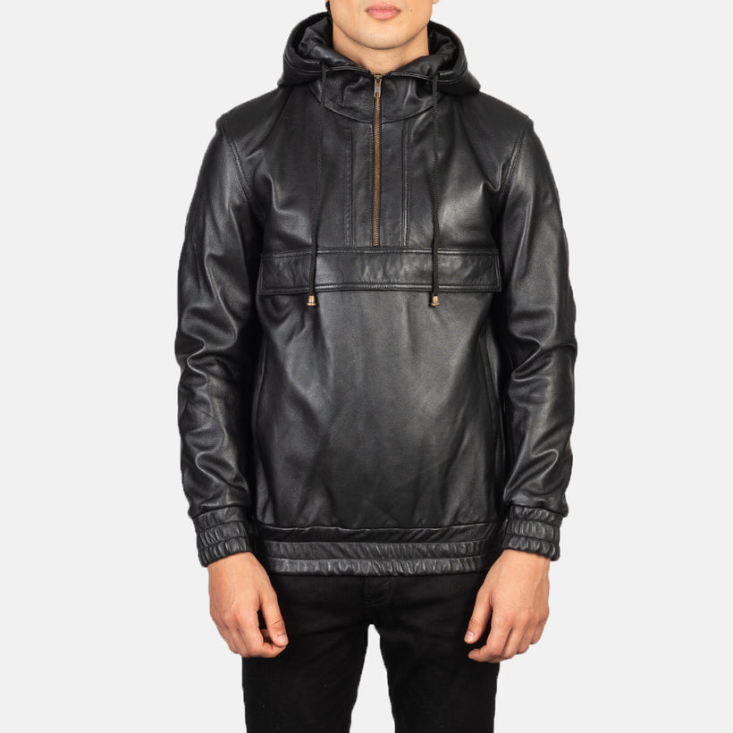 Kenton Hooded Jaqueta de Couro para Homem