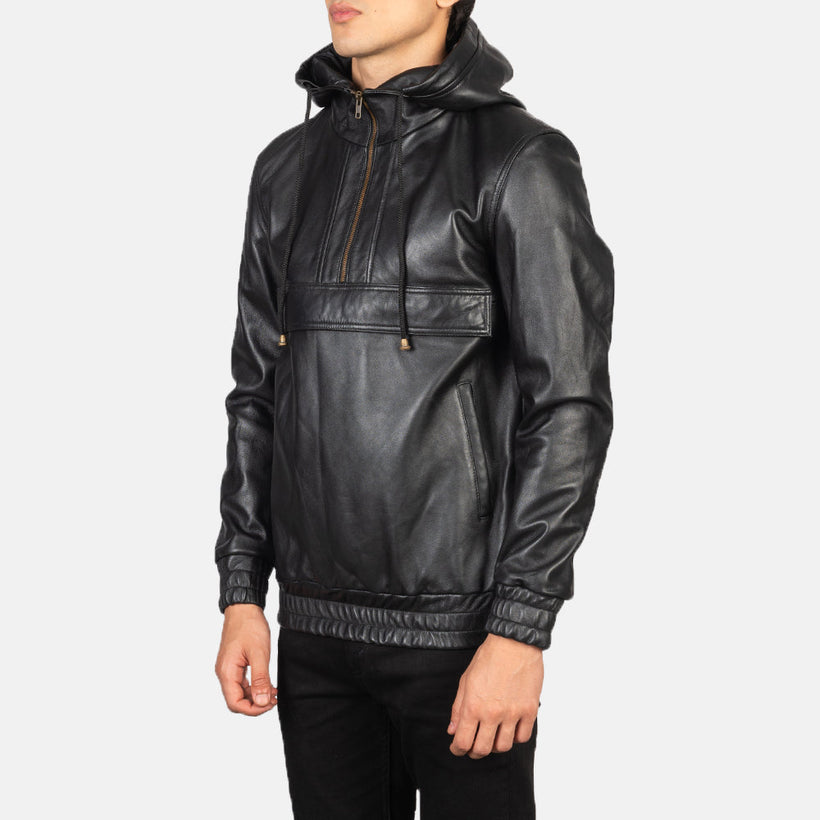 Kenton Hooded Jaqueta de Couro para Homem