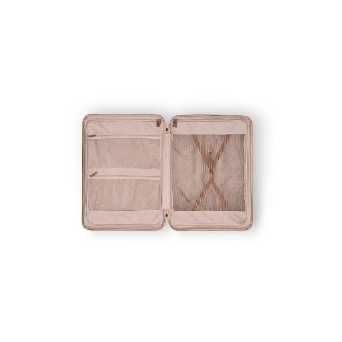 Close-Up Detail of Classic Collar &amp; Heavy-Duty Zipper Hardware on Large Suitcase Zuna para Mulher