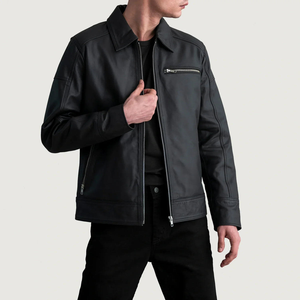 
Lavendard Jaqueta Biker de Couro para Homem – alternate product view 1