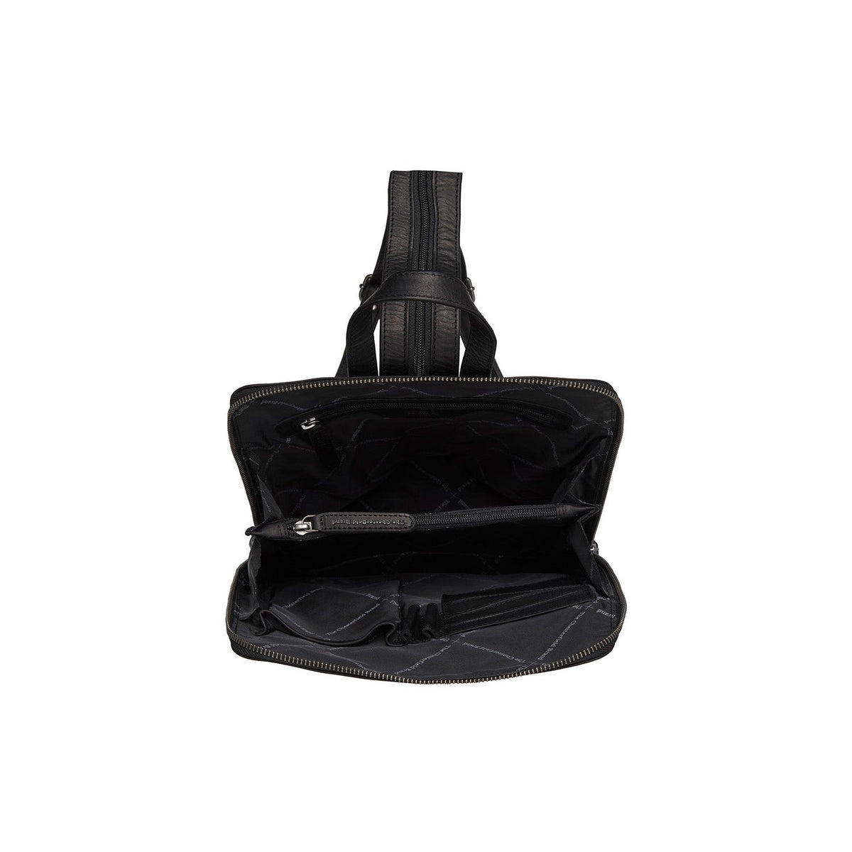 Amanda Full-Grain Leather Backpack para Mulher - Structured Side Profile Showing Gusset Depth &amp; Expansion Capacity
