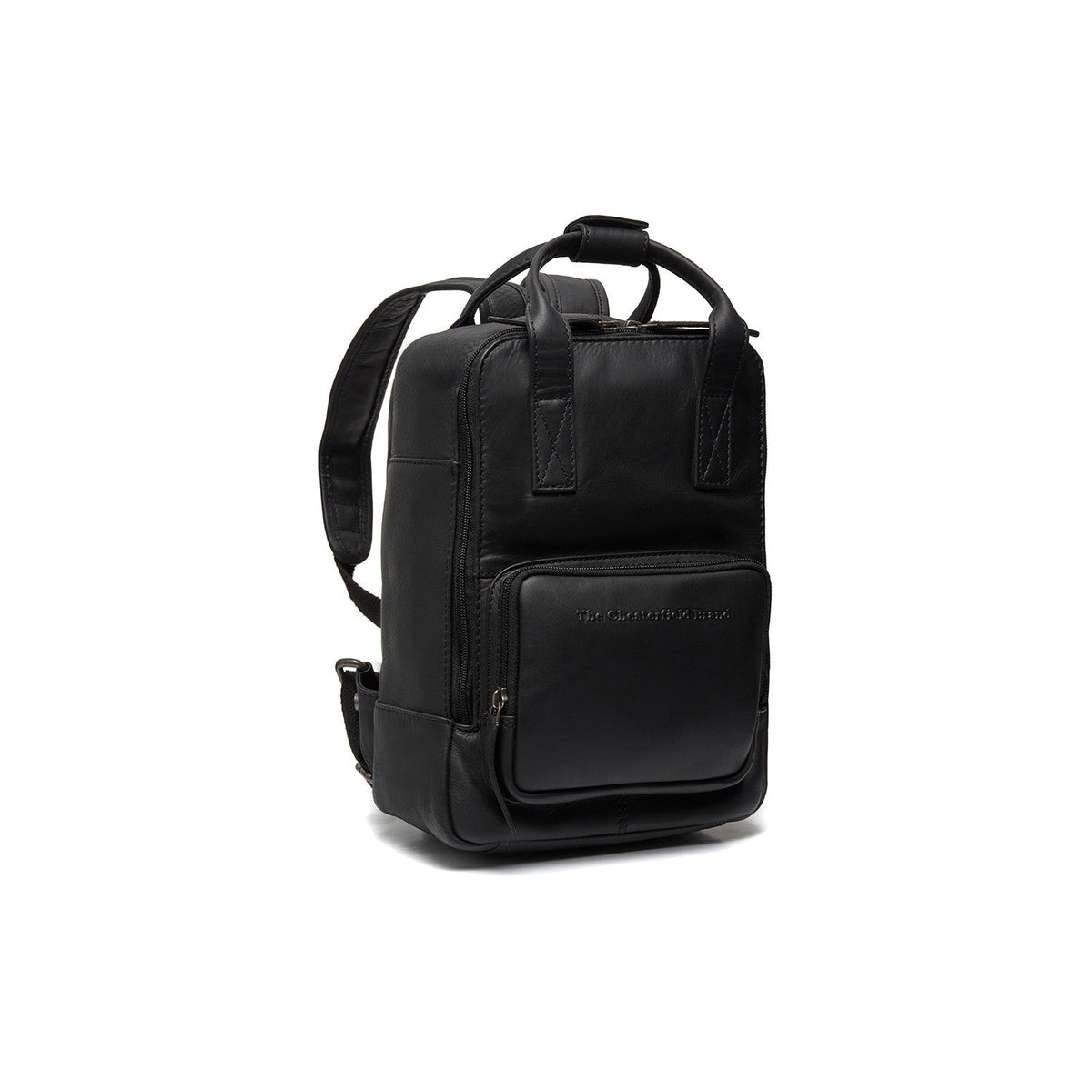 Bellary Full-Grain Leather Backpack para Mulher in Classic 100% Full-Grain Leather - Full Exterior Front Profile View | Buy Online