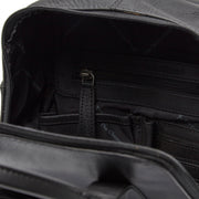 Bellary Full-Grain Leather Backpack para Mulher - Structured Side Profile Showing Gusset Depth &amp; Expansion Capacity