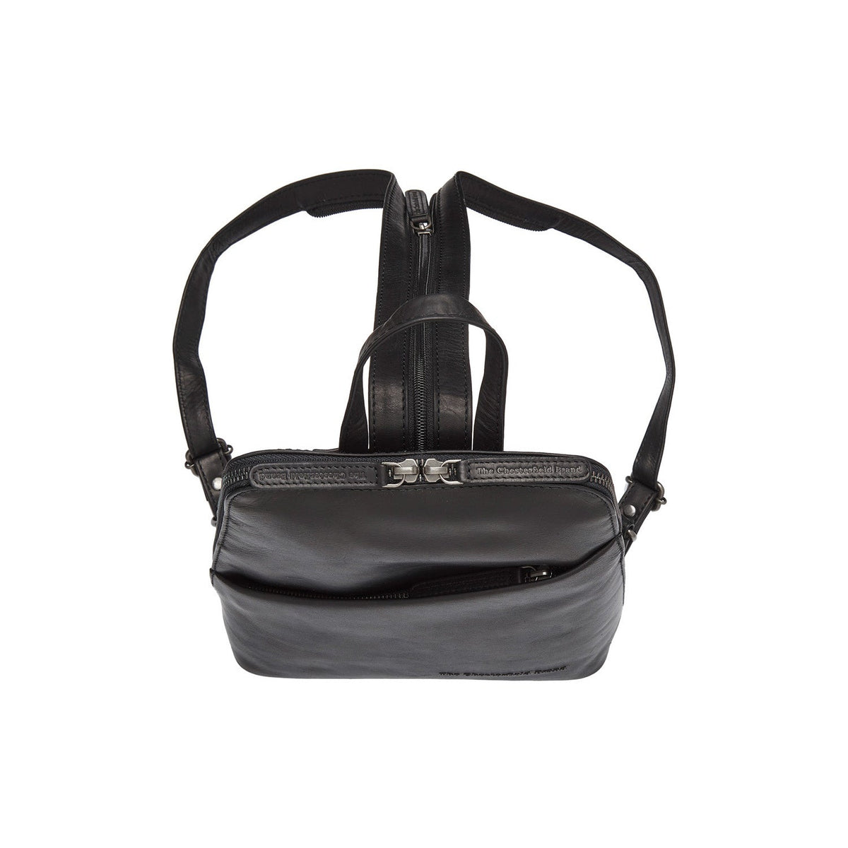 Solid Antique Brass Hardware &amp; Heavy-Duty Dual Zipper Detail on Claire Full-Grain Leather Backpack para Mulher