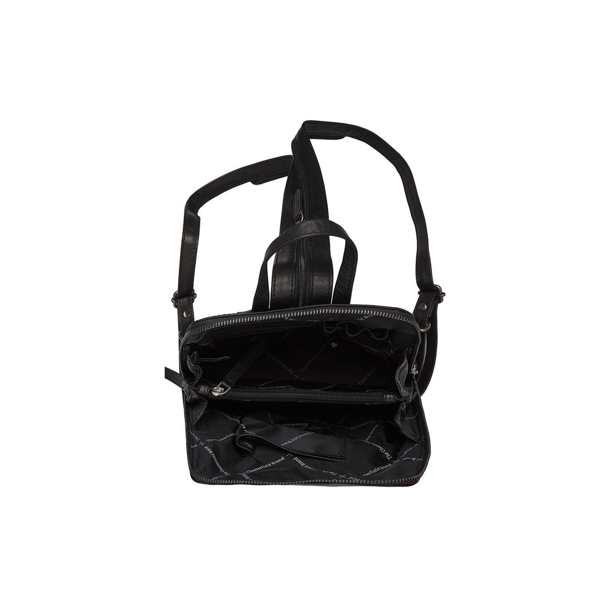 Claire Full-Grain Leather Backpack para Mulher - Structured Side Profile Showing Gusset Depth &amp; Expansion Capacity