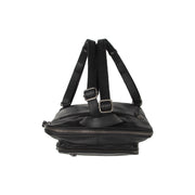 Floran Full-Grain Leather Backpack para Mulher - Structured Side Profile Showing Gusset Depth &amp; Expansion Capacity